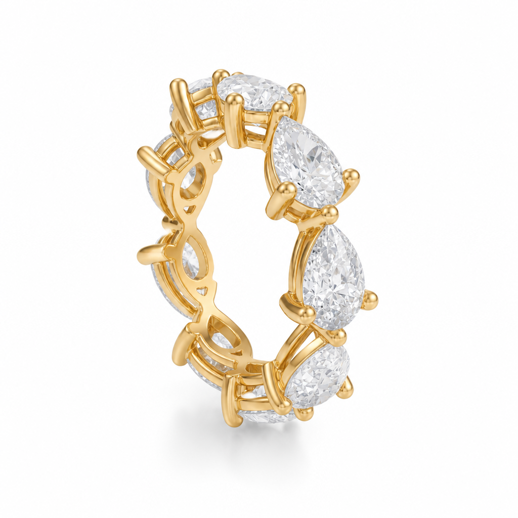 Horizontal Pear Eternity Band