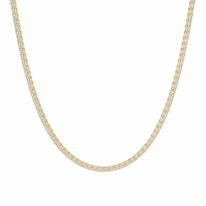 9 carat lab grown diamond tennis necklace with round colourless diamonds