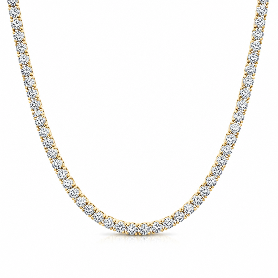 20 Carat Round Lab Grown Diamond Tennis Necklace