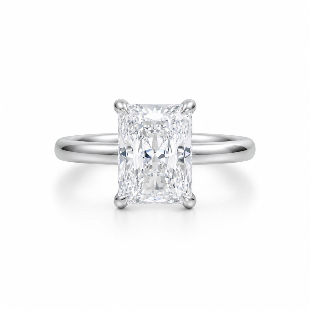 Radiant Classic Open Solitaire Ring