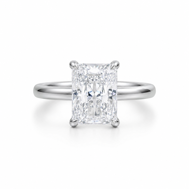 Radiant Classic Open Solitaire Ring