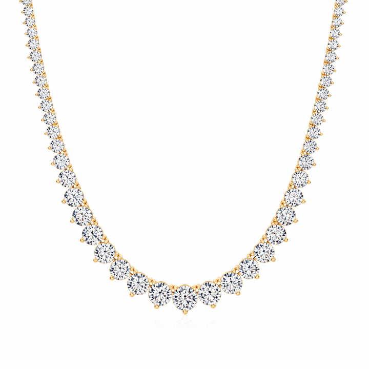 18 Carat Lab Grown Diamond Graduated Tennis Necklace