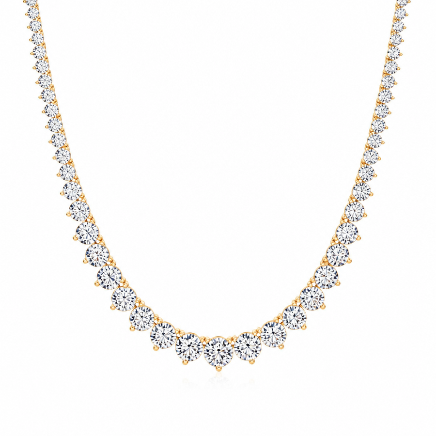 18 Carat Lab Grown Diamond Graduated Tennis Necklace
