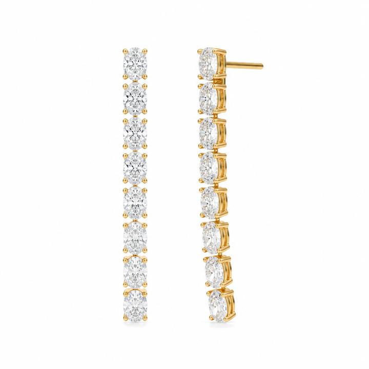 8 Stone Oval Lab Grown Diamond Drop Earrings
