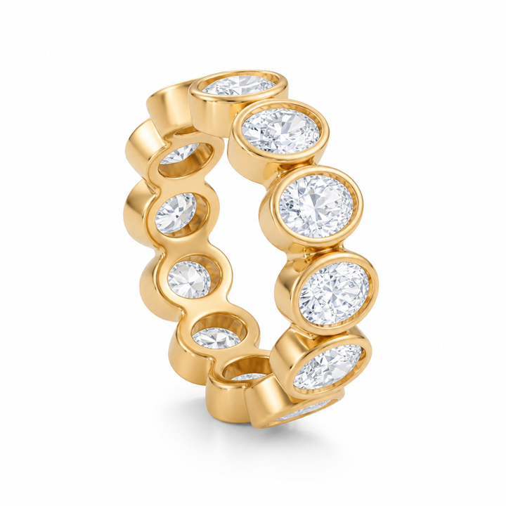 Oval Bezel Vertical Eternity Band