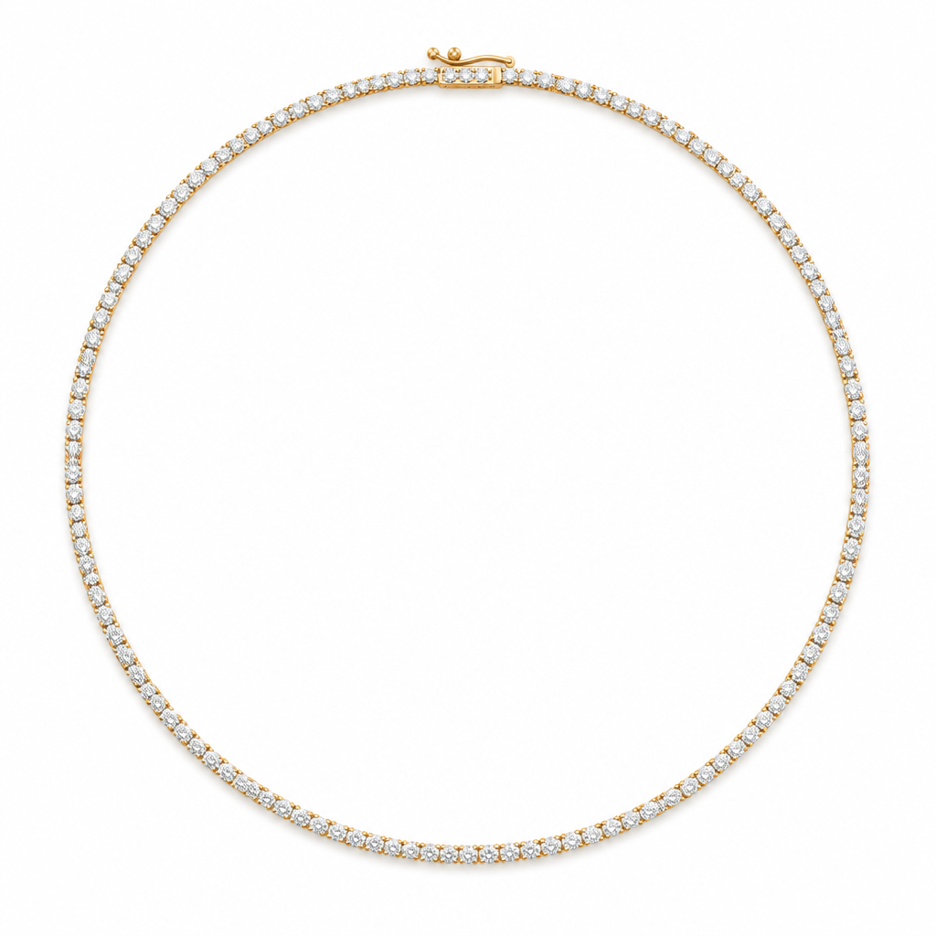 7 carat round lab grown diamond tennis necklace