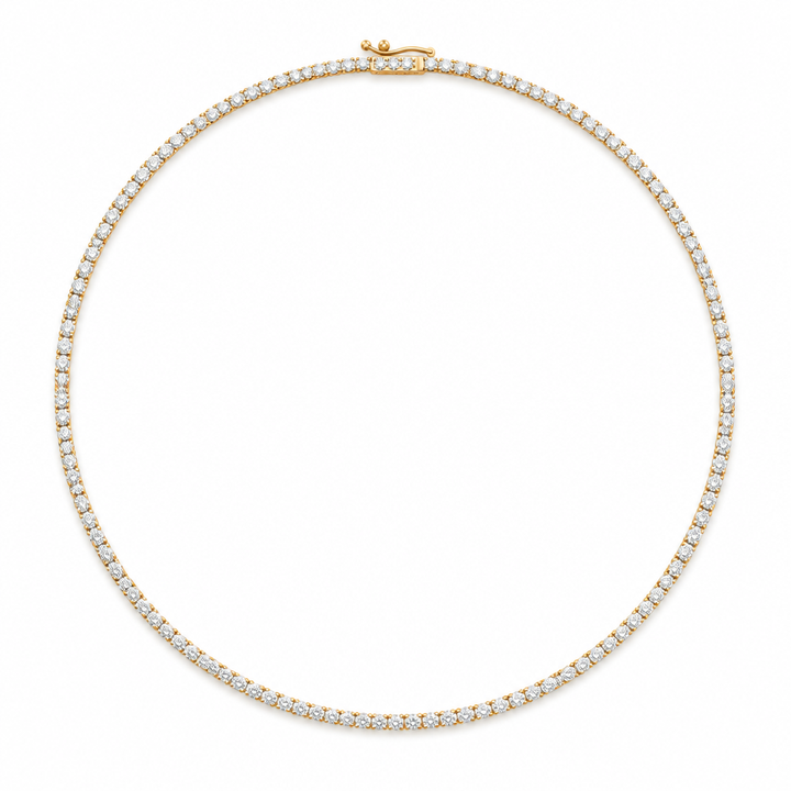 7 carat round lab grown diamond tennis necklace