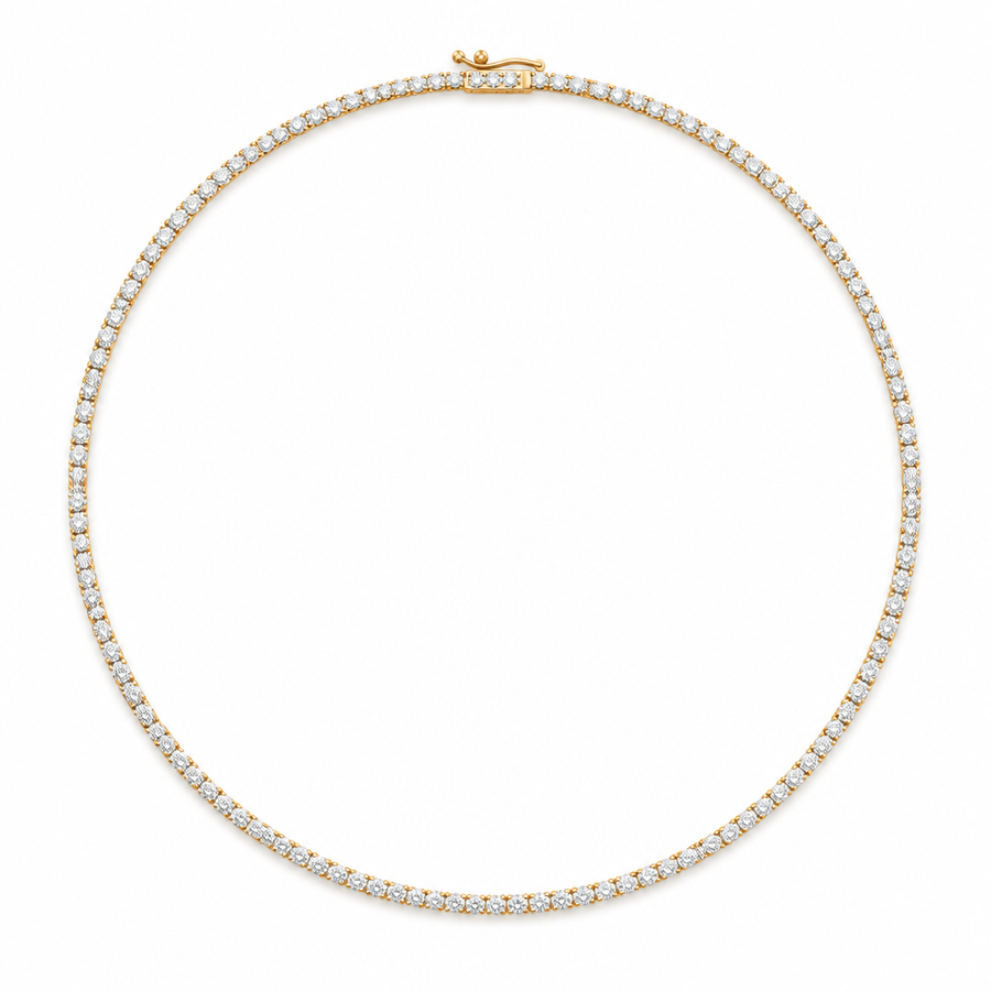 7 carat round lab grown diamond tennis necklace