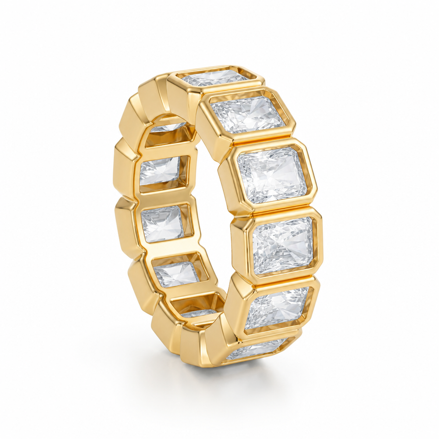 Radiant Bezel Vertical Eternity Band