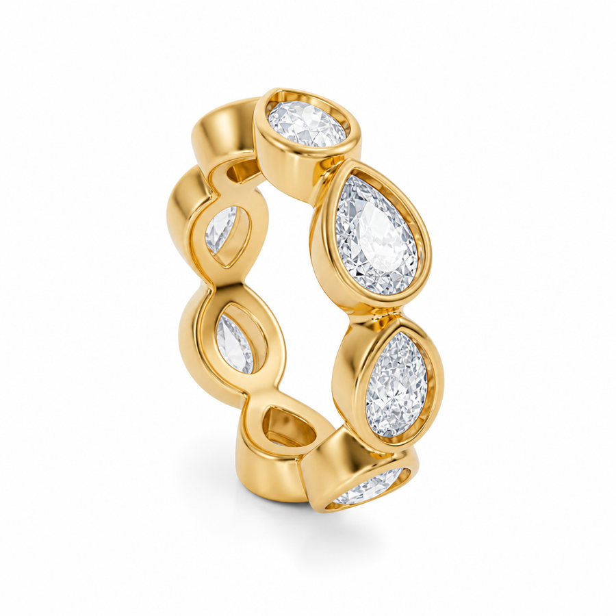 Pear Bezel Horizontal Eternity Band