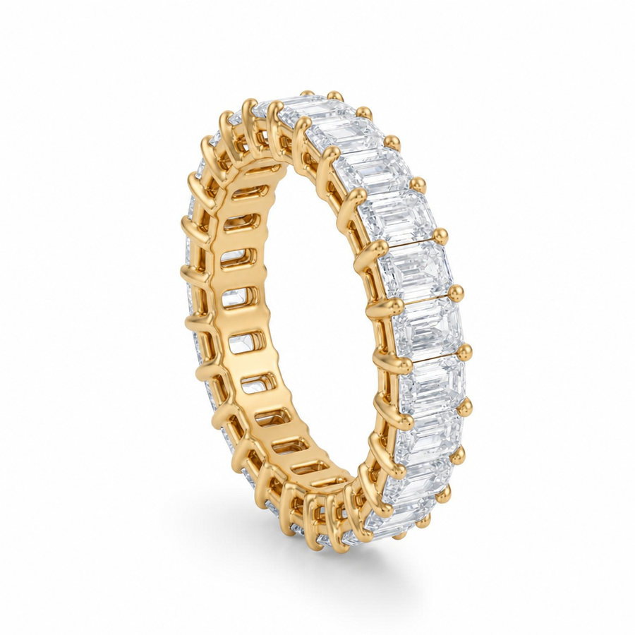Emerald Basket Eternity Band