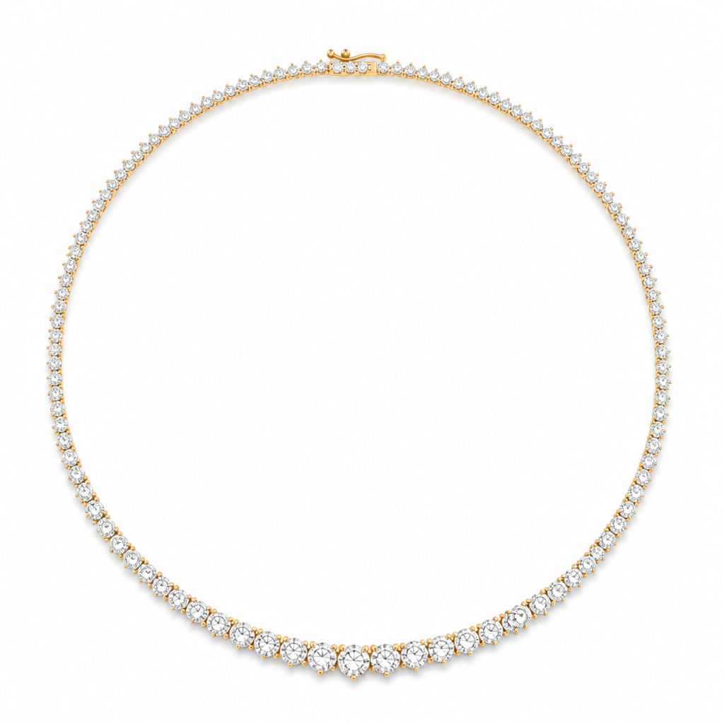 13 Carat Lab Grown Diamond Graduated Tennis Necklace