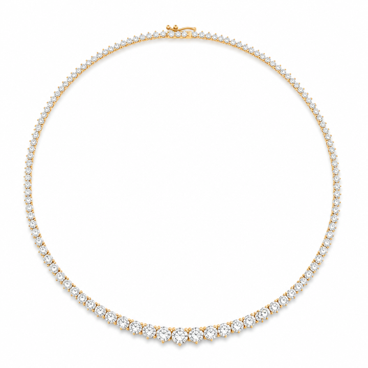 13 Carat Lab Grown Diamond Graduated Tennis Necklace