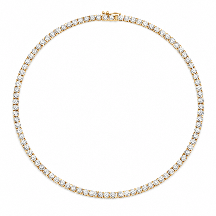 20 Carat Round Lab Grown Diamond Tennis Necklace