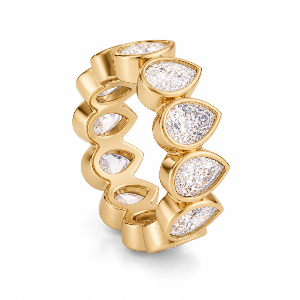 Pear Bezel Vertical Eternity Band