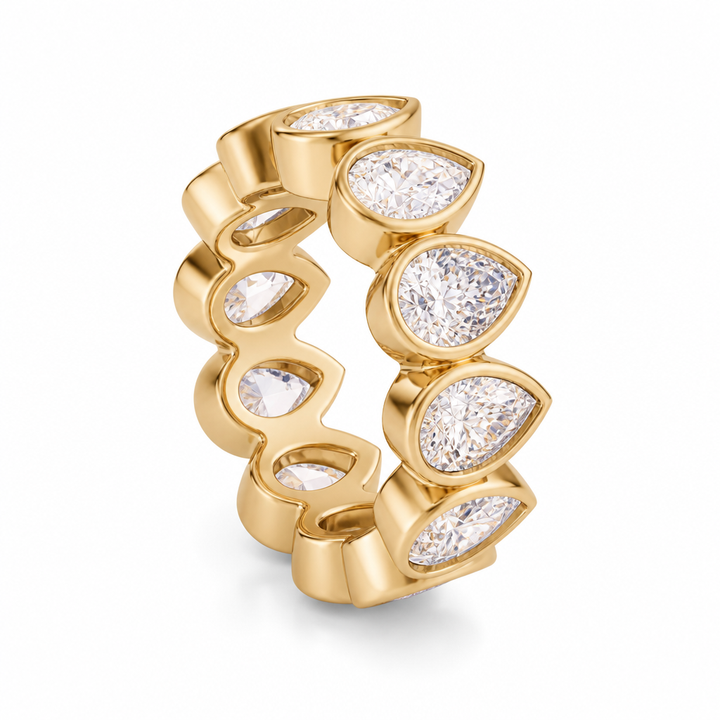 Pear Bezel Vertical Eternity Band
