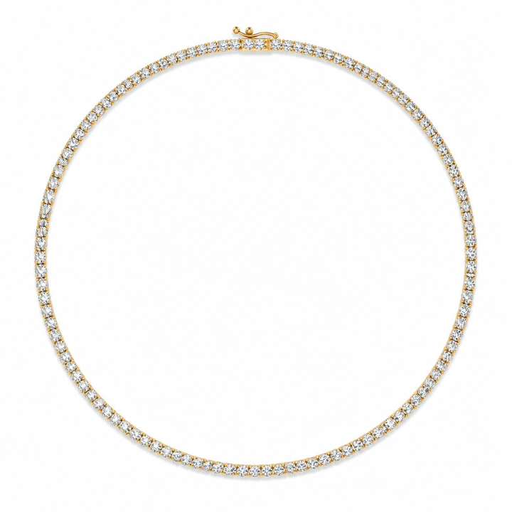 13 carat round lab grown diamond tennis necklace