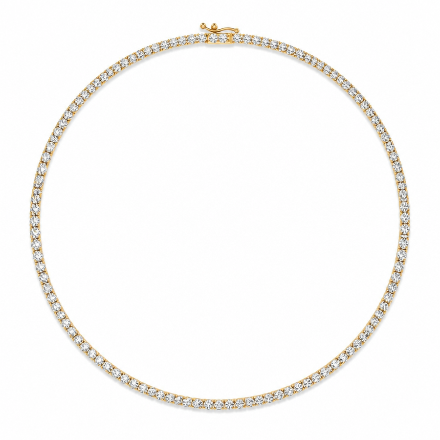 13 carat round lab grown diamond tennis necklace