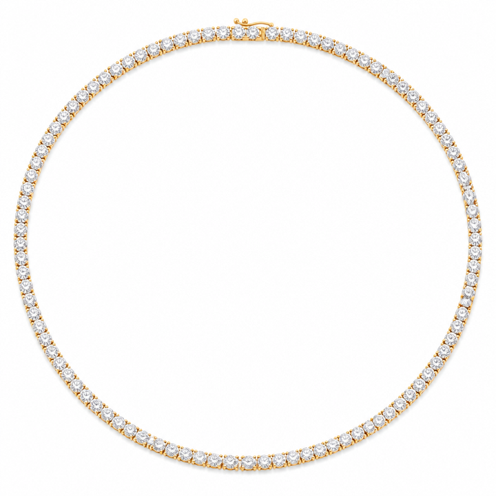 22 Carat Round Lab Grown Diamond Tennis Necklace