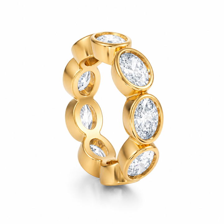 Oval Bezel Horizontal Eternity Band
