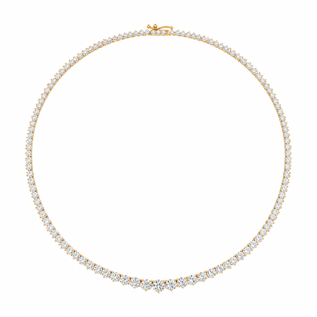 10 Carat Lab Grown Diamond Graduated Tennis Necklace