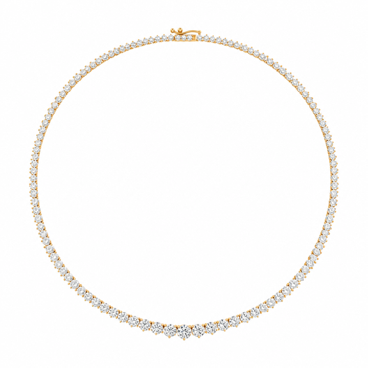 10 Carat Lab Grown Diamond Graduated Tennis Necklace