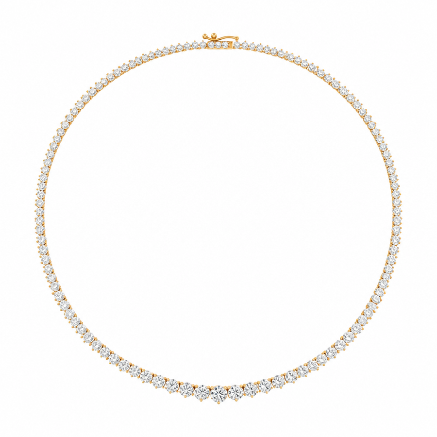 10 Carat Lab Grown Diamond Graduated Tennis Necklace