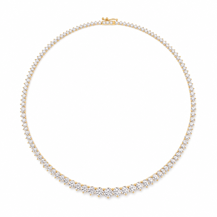 18 Carat Lab Grown Diamond Graduated Tennis Necklace