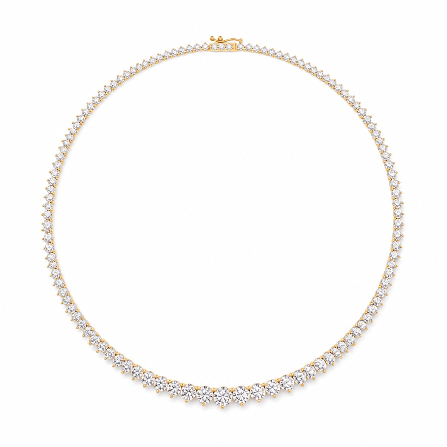 18 Carat Lab Grown Diamond Graduated Tennis Necklace