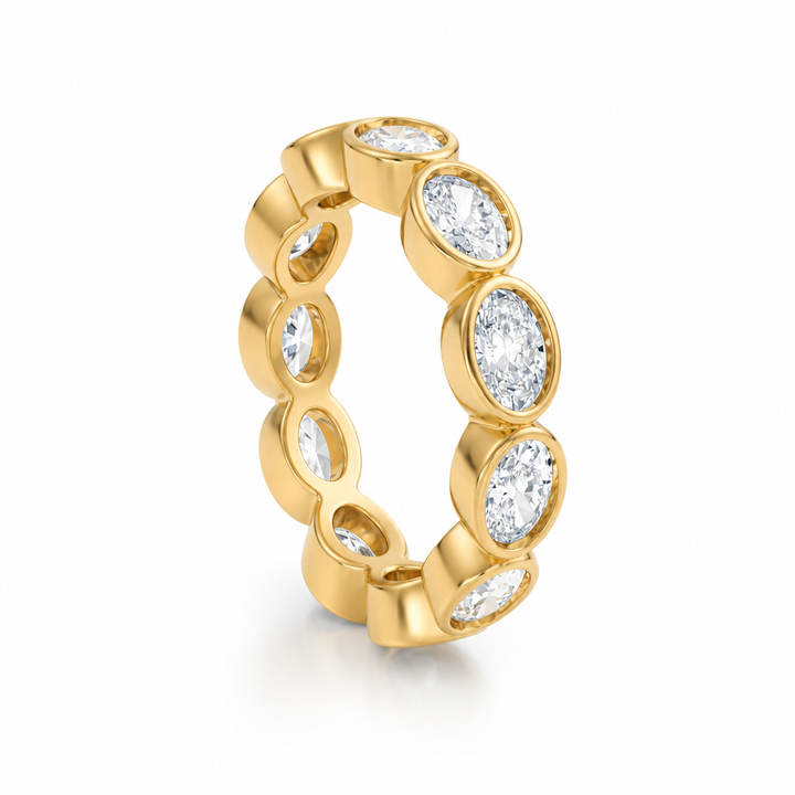 Oval Bezel Horizontal Eternity Band