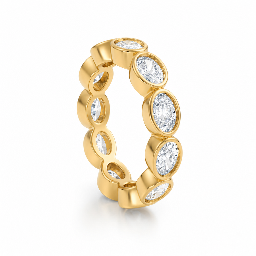 Oval Bezel Horizontal Eternity Band