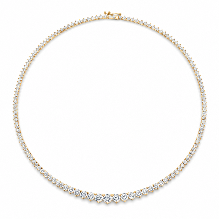 15 Carat Lab Grown Diamond Graduated Tennis Necklace