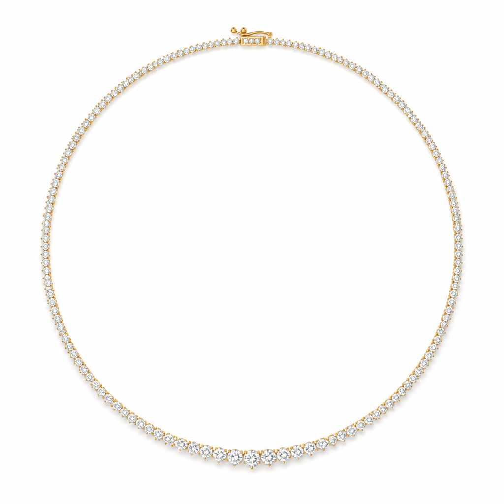 5 Carat Lab Grown Diamond Graduated Tennis Necklace