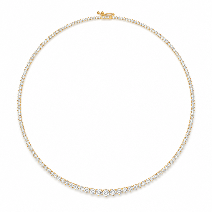5 Carat Lab Grown Diamond Graduated Tennis Necklace