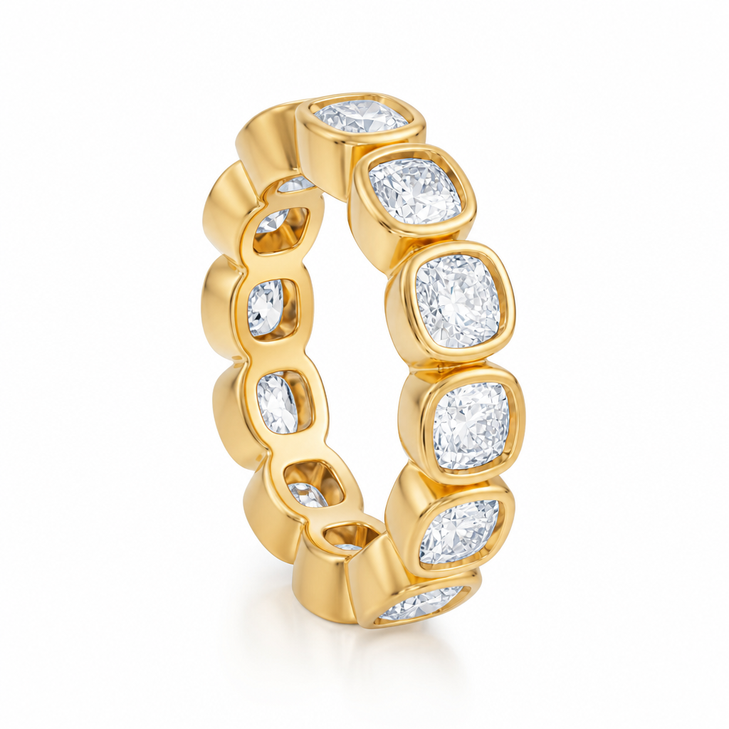 Cushion Bezel Eternity Band