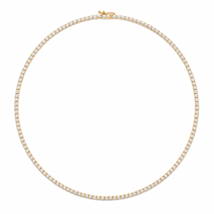 10 carat round lab grown diamond tennis necklace
