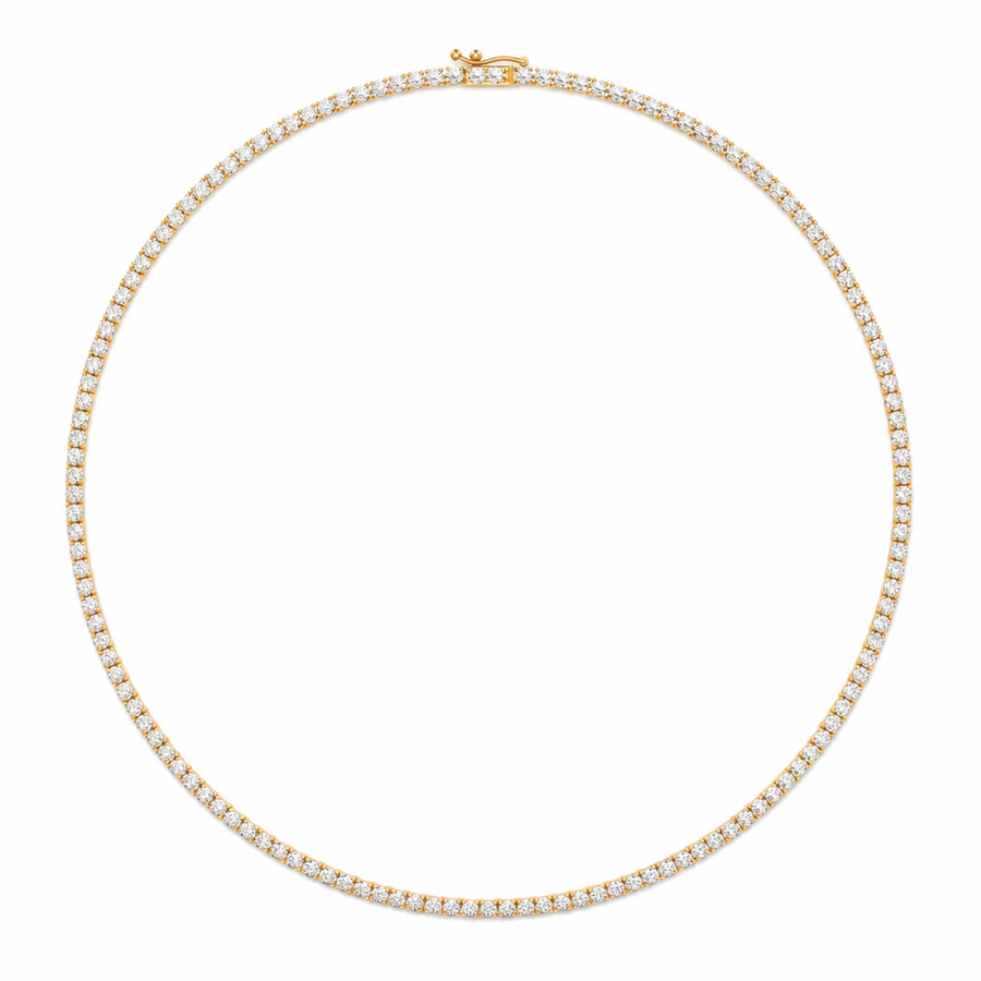 10 carat round lab grown diamond tennis necklace