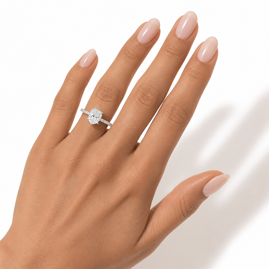 Pear Modern Pave Ring