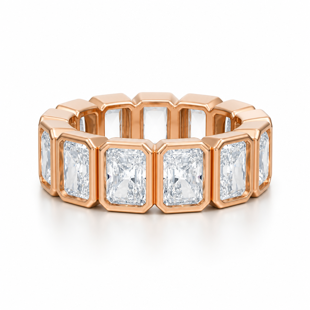 Radiant Bezel Vertical Eternity Band