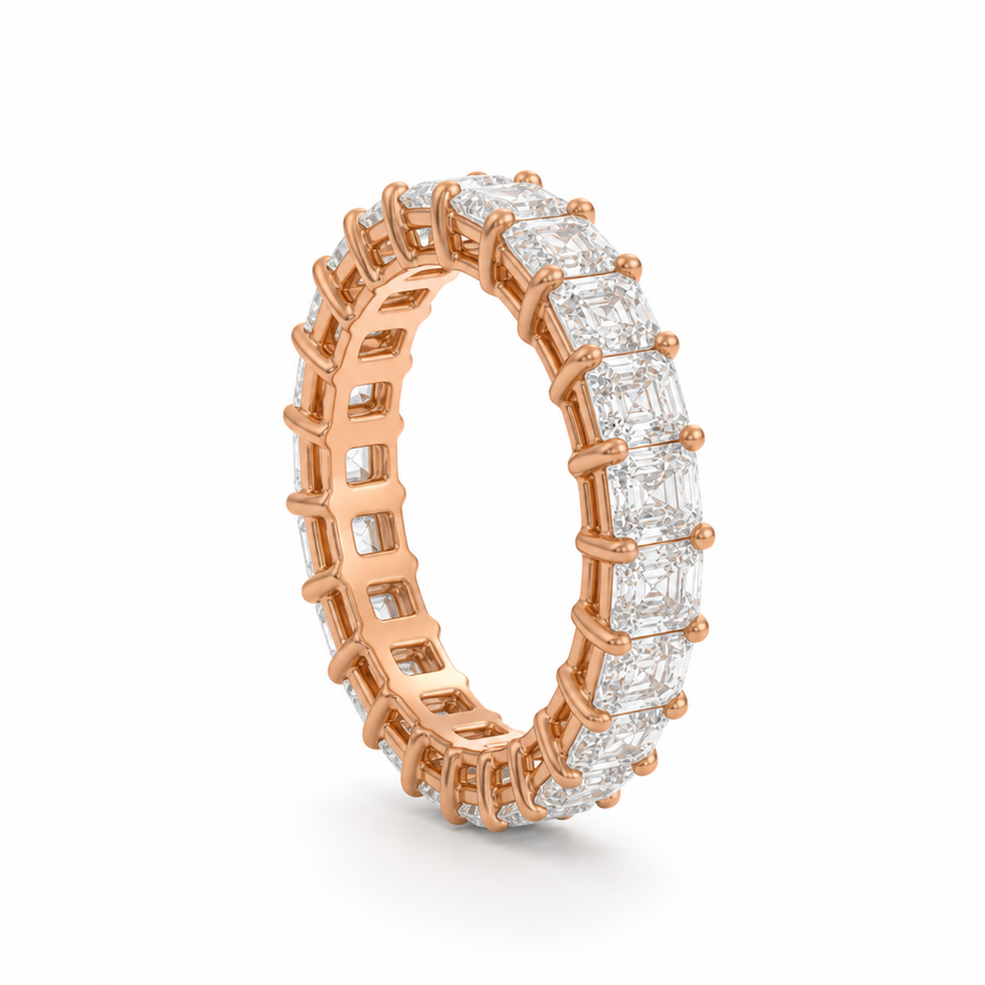 Asscher Basket Eternity Band