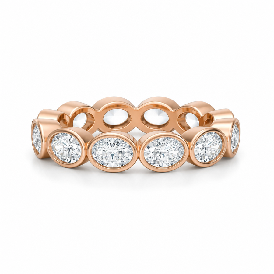 Oval Bezel Horizontal Eternity Band