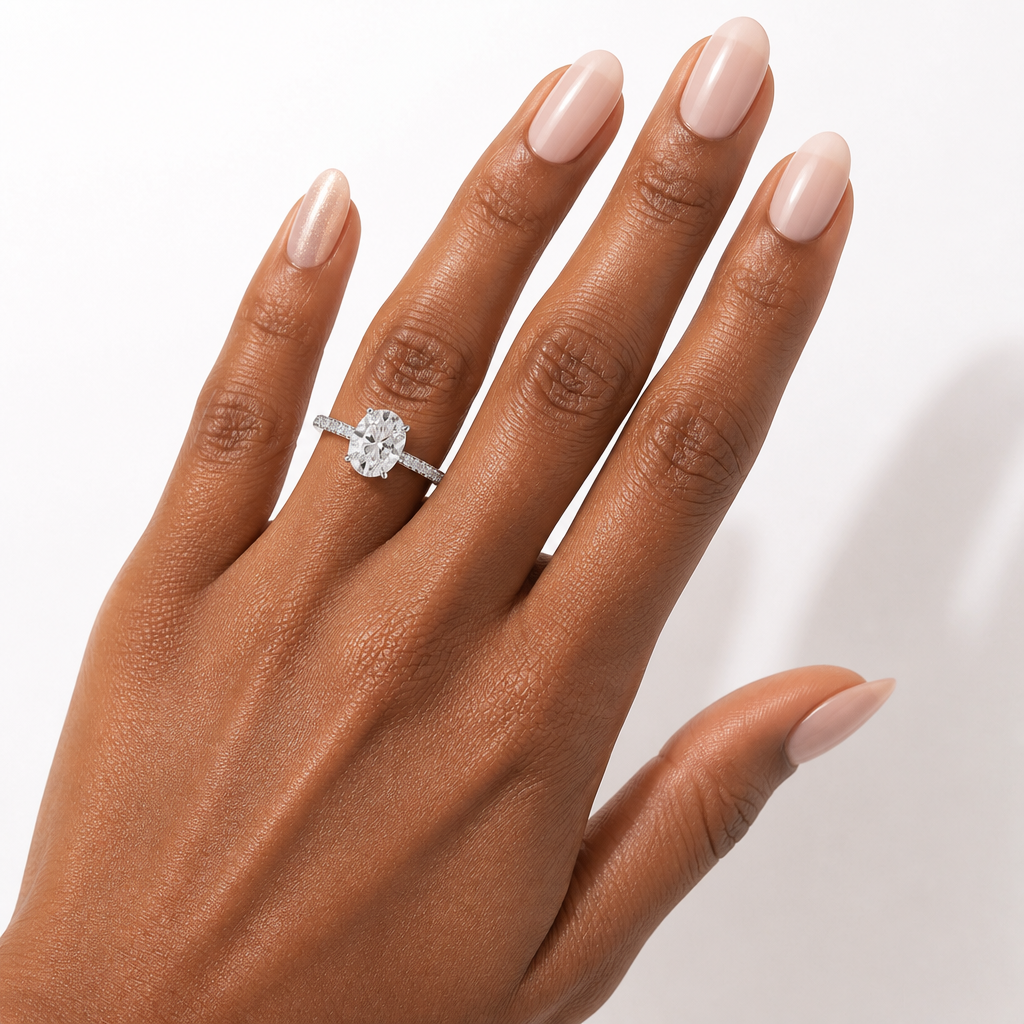 Oval Three Row Pave Ring