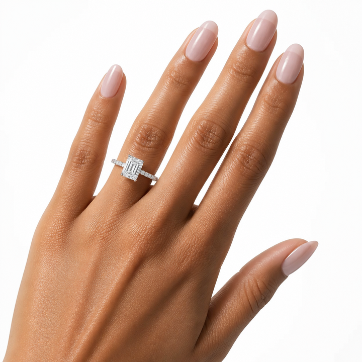 Emerald Pave Ring With Pave Prongs