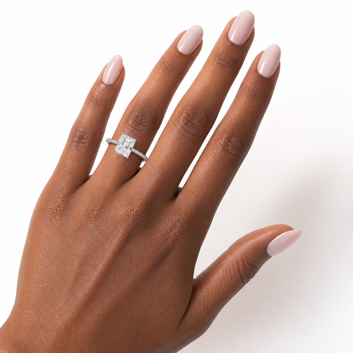 Radiant Three Row Pave Ring