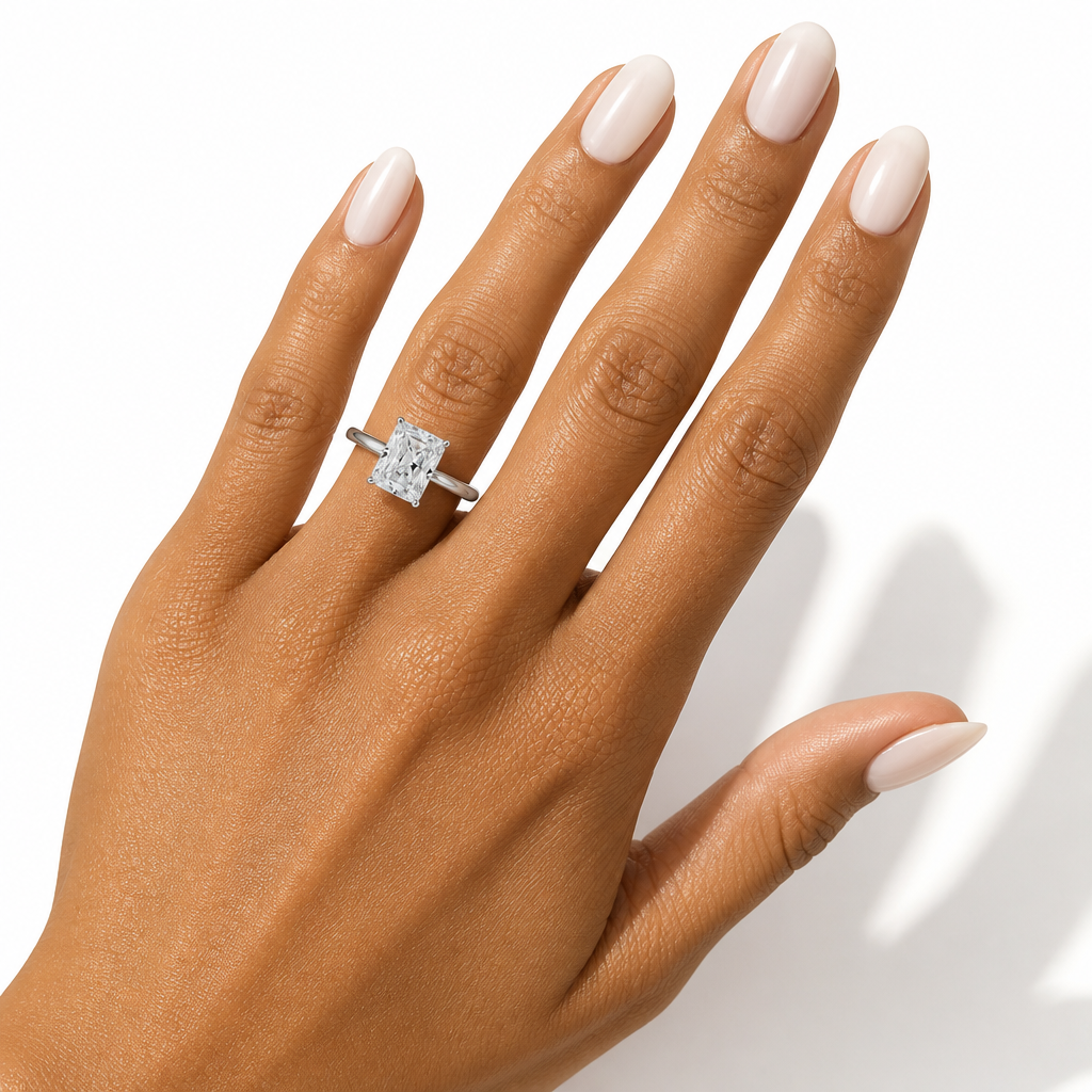 Radiant Martini Basket Solitaire Ring
