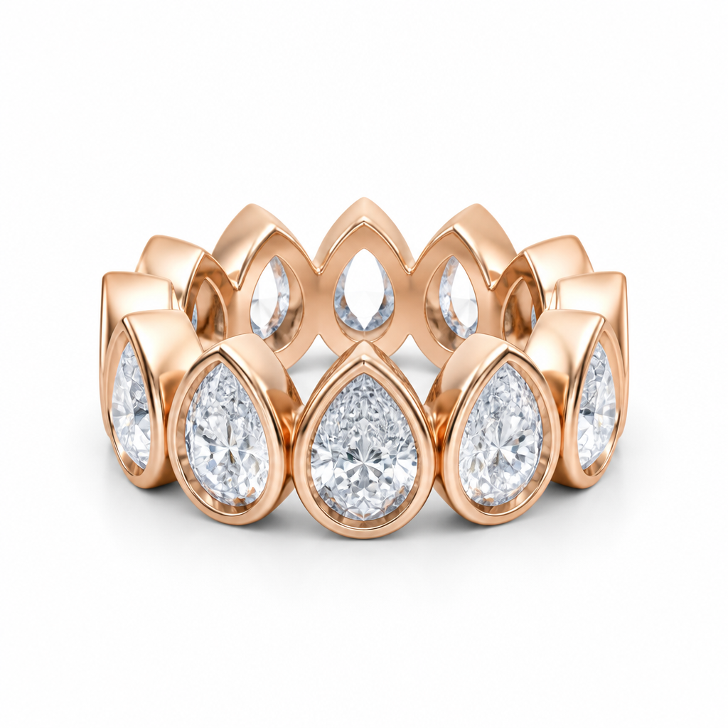Pear Bezel Vertical Eternity Band