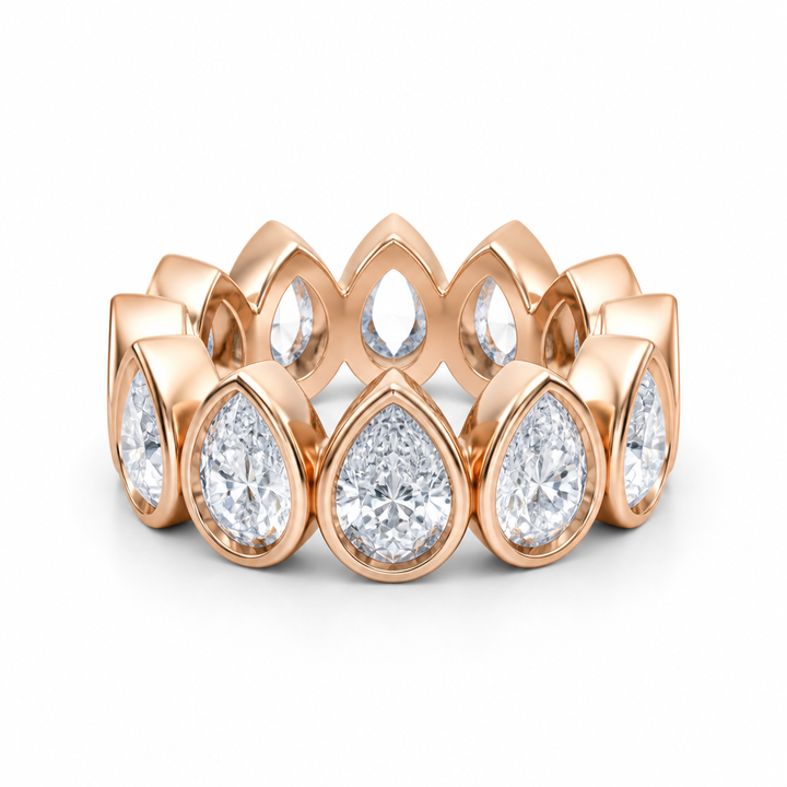 Pear Bezel Vertical Eternity Band