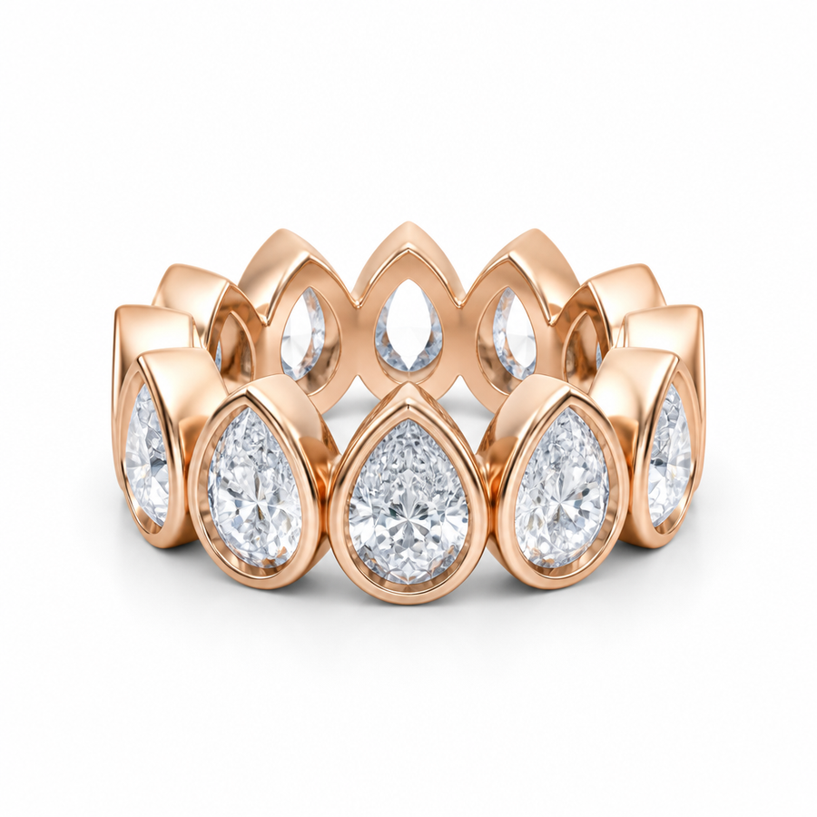 Pear Bezel Vertical Eternity Band