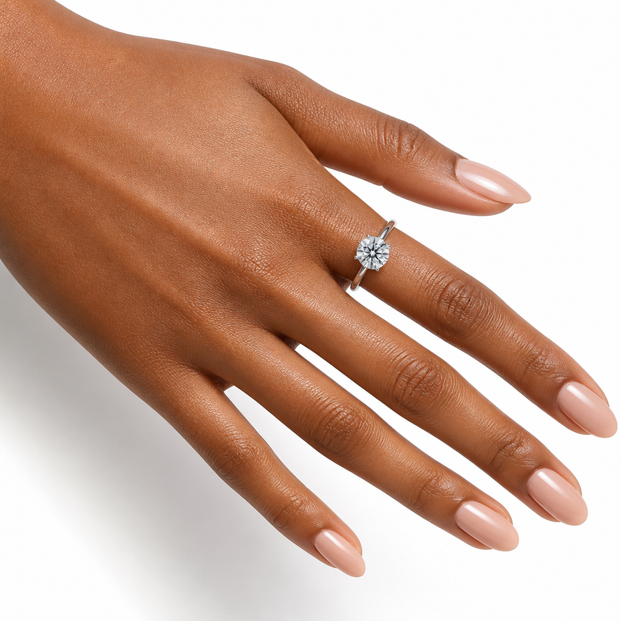 Round Classic Open Solitaire Ring