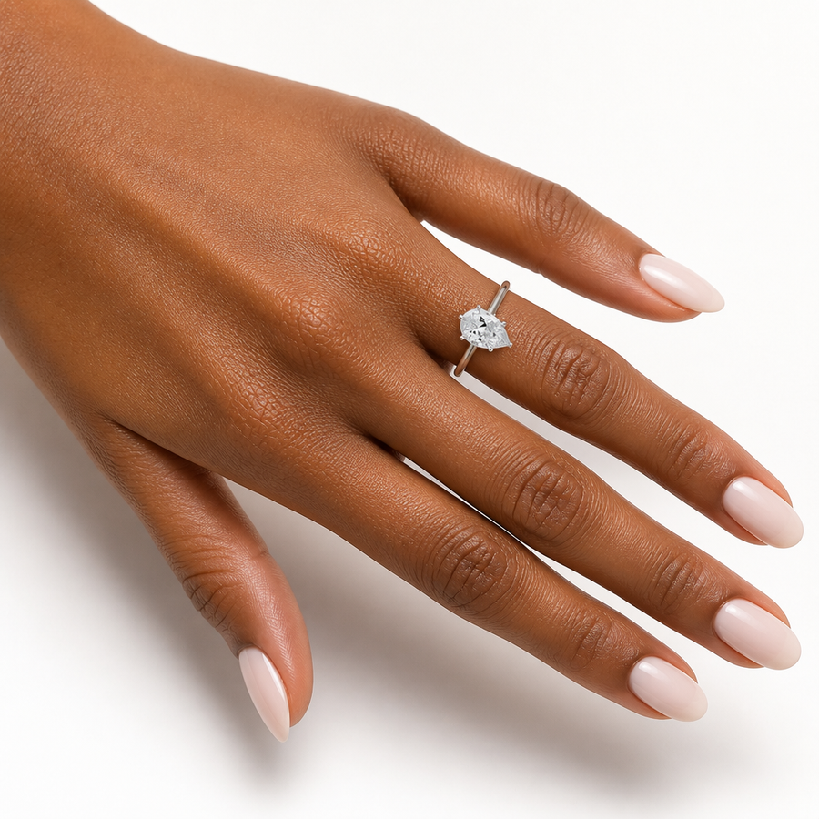 Pear Classic Cathedral Ring